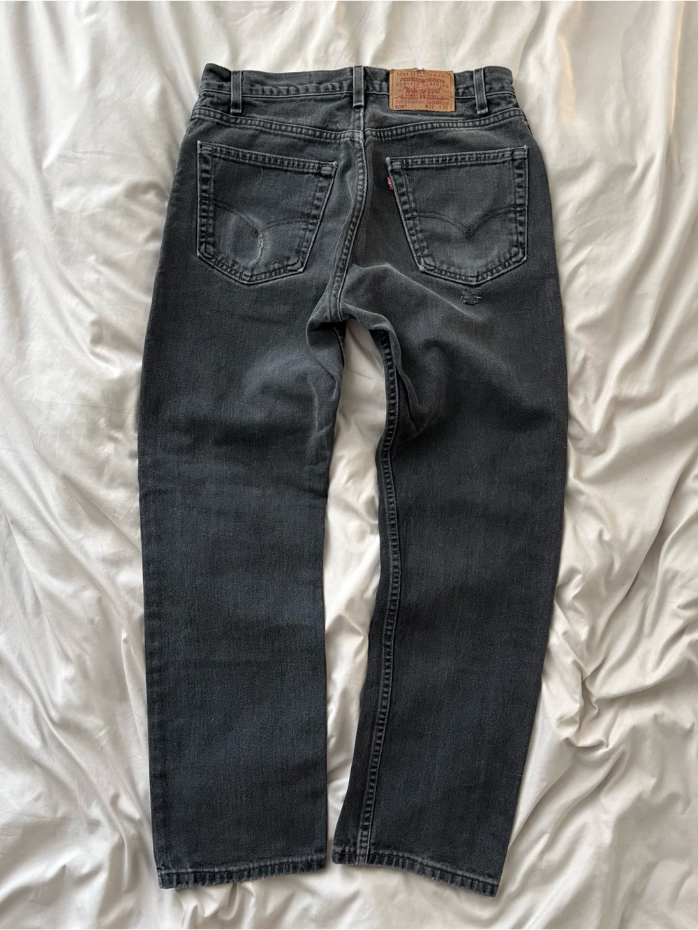 Vintage Y2K Levis 505 Black Jeans USA Grunge Faded Distressed Workwear 32x28